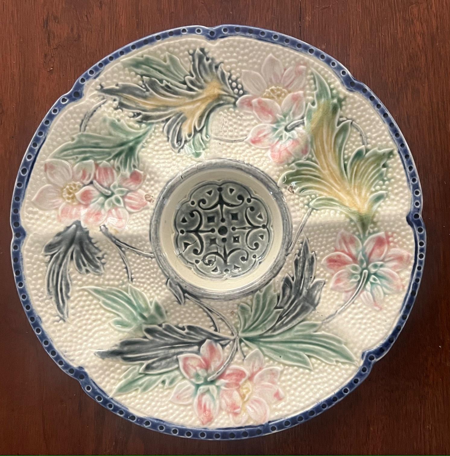 Jugendstil-Austernteller mit Wasmuel, Belgien, ca. 1890er Jahre (Belgisch) im Angebot