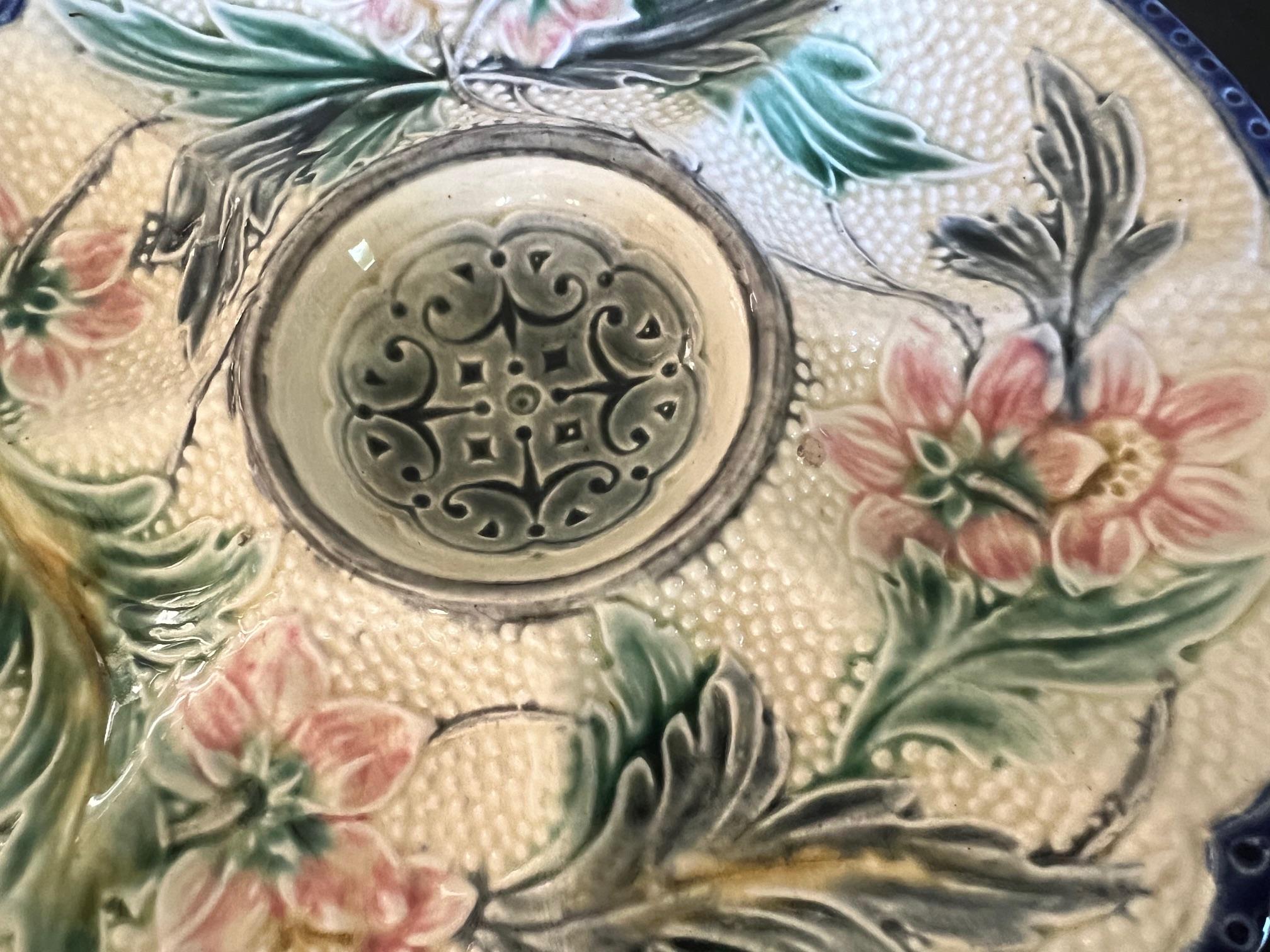 XIXe siècle Assiette à huîtres Wasmuel Art Nouveau, Belgique, vers 1890 en vente