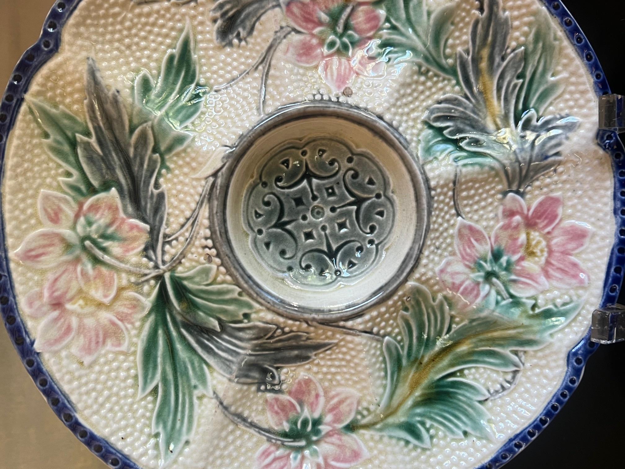 Céramique Assiette à huîtres Wasmuel Art Nouveau, Belgique, vers 1890 en vente