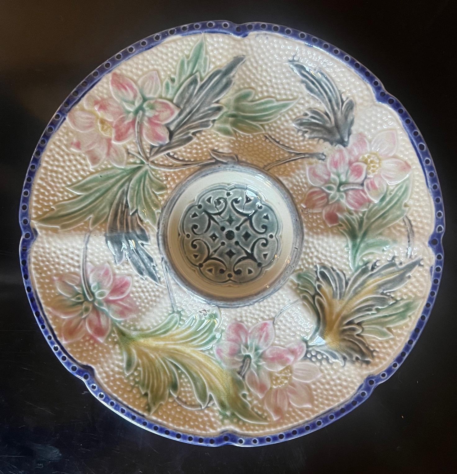 Jugendstil-Austernteller mit Wasmuel, Belgien, ca. 1890er Jahre (Keramik) im Angebot