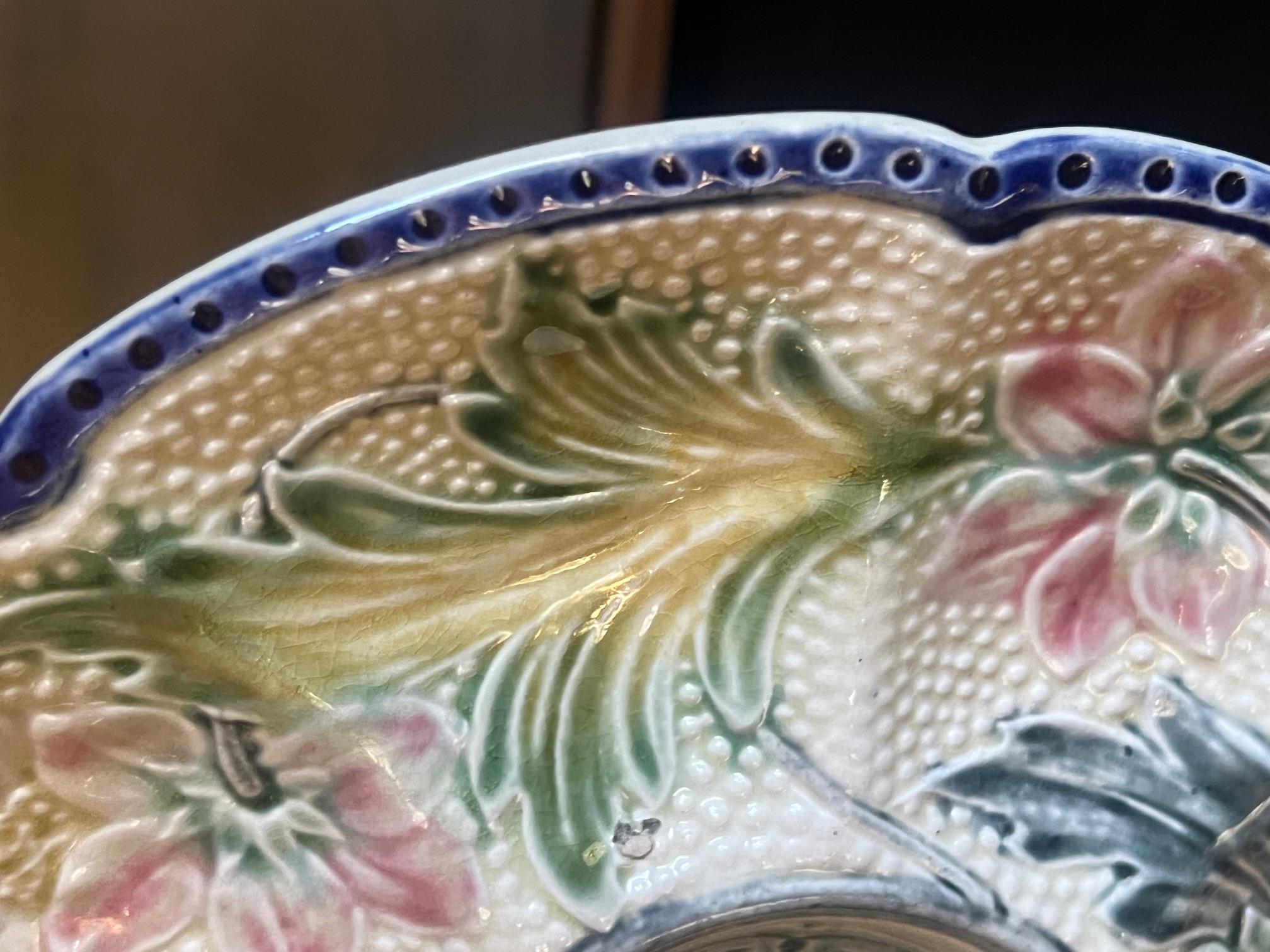 Jugendstil-Austernteller mit Wasmuel, Belgien, ca. 1890er Jahre im Angebot 1