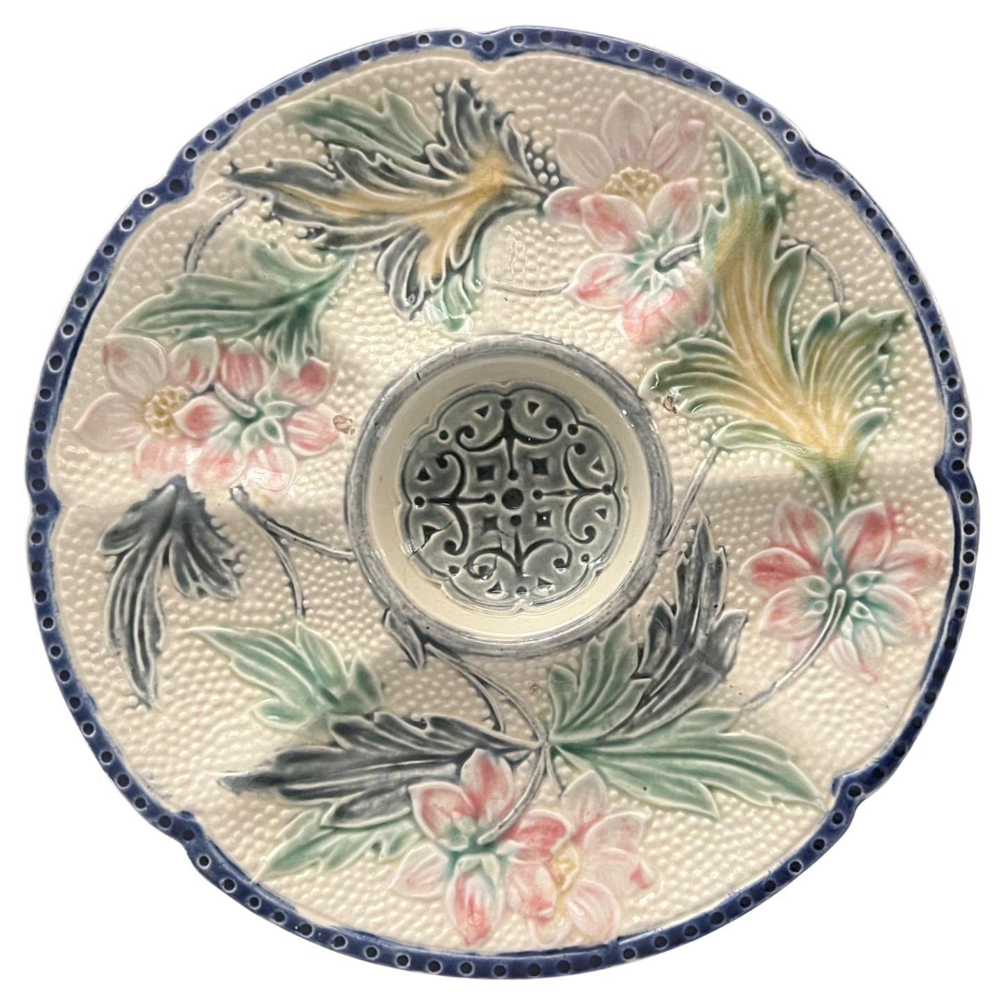 Art Nouveau Wasmuel Oyster Plate, Belgium, C. 1890
s