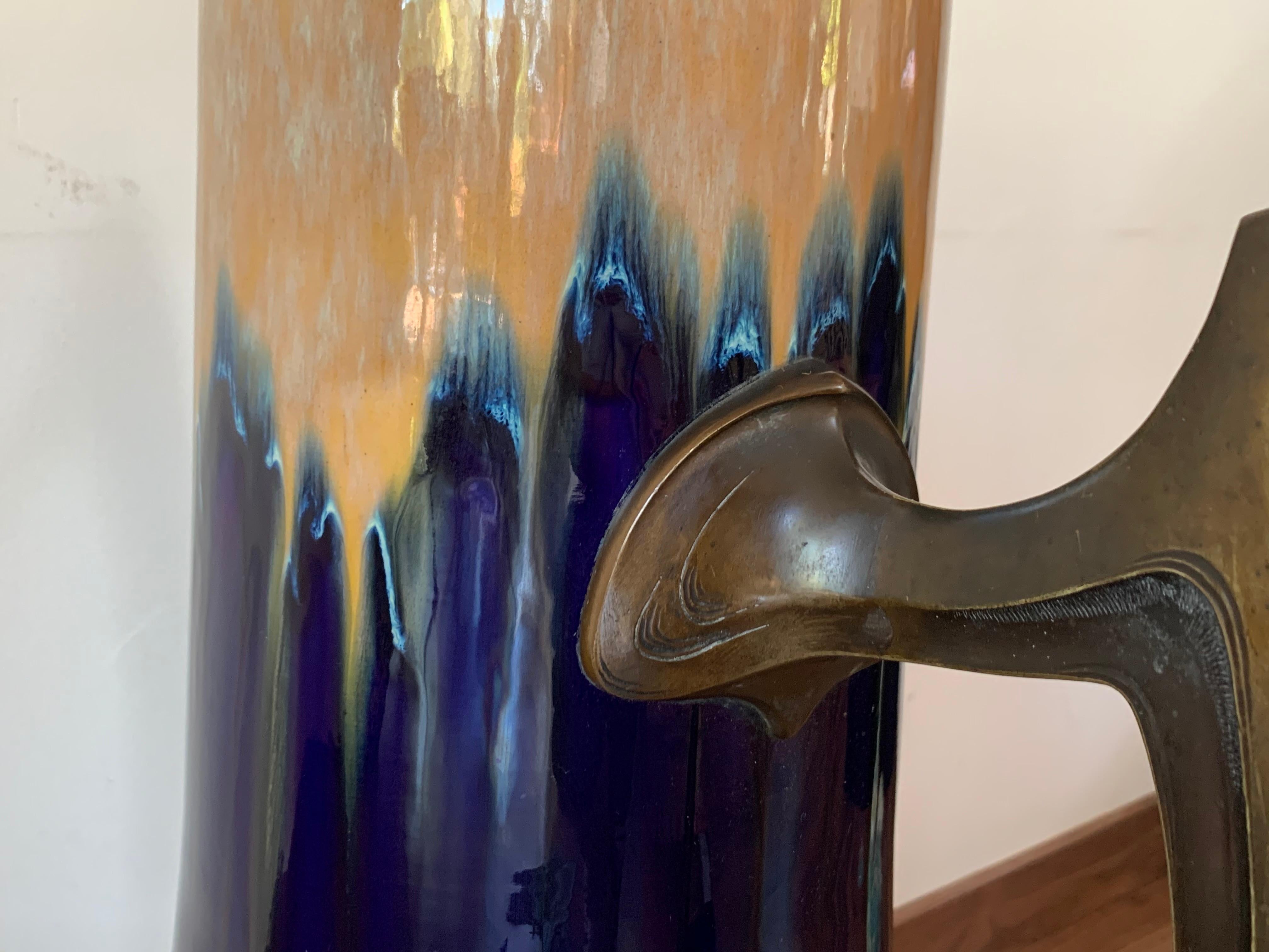 Vaso di ninfee Art Nouveau Jugendstil in bronzo alla maniera di Otto Eckman in vendita 9