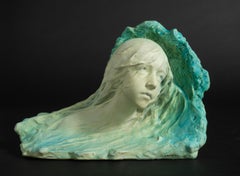 Art Nouveau Water Spirit Stoneware Sculpture by Edmond Lachenal