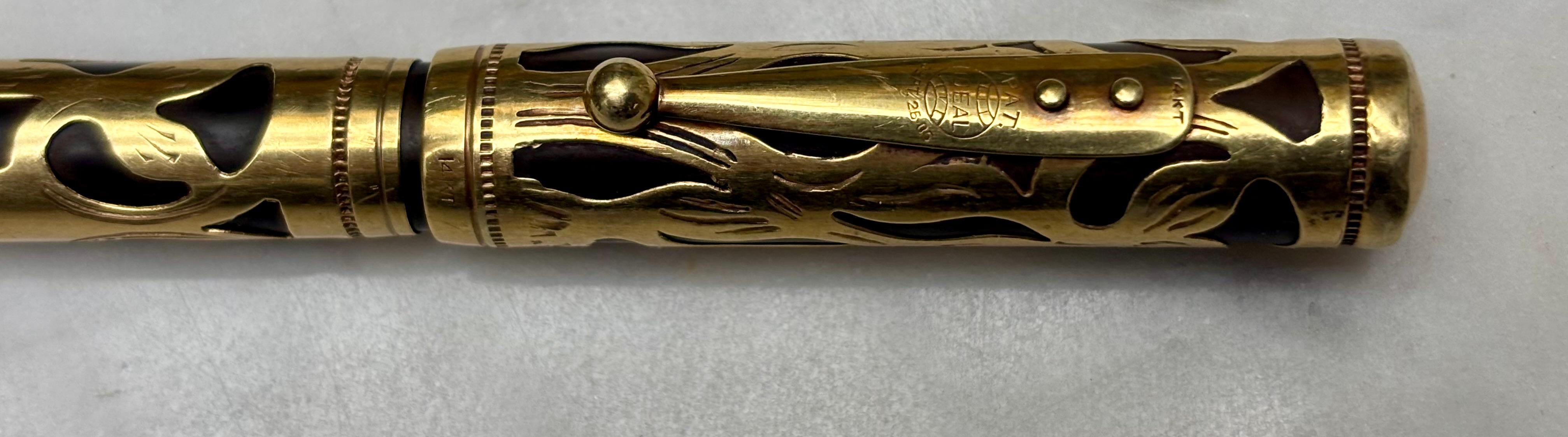 Penna stilografica Art Nouveau Waterman 'Ideal' in oro 14 carati, 1910 circa in vendita 1