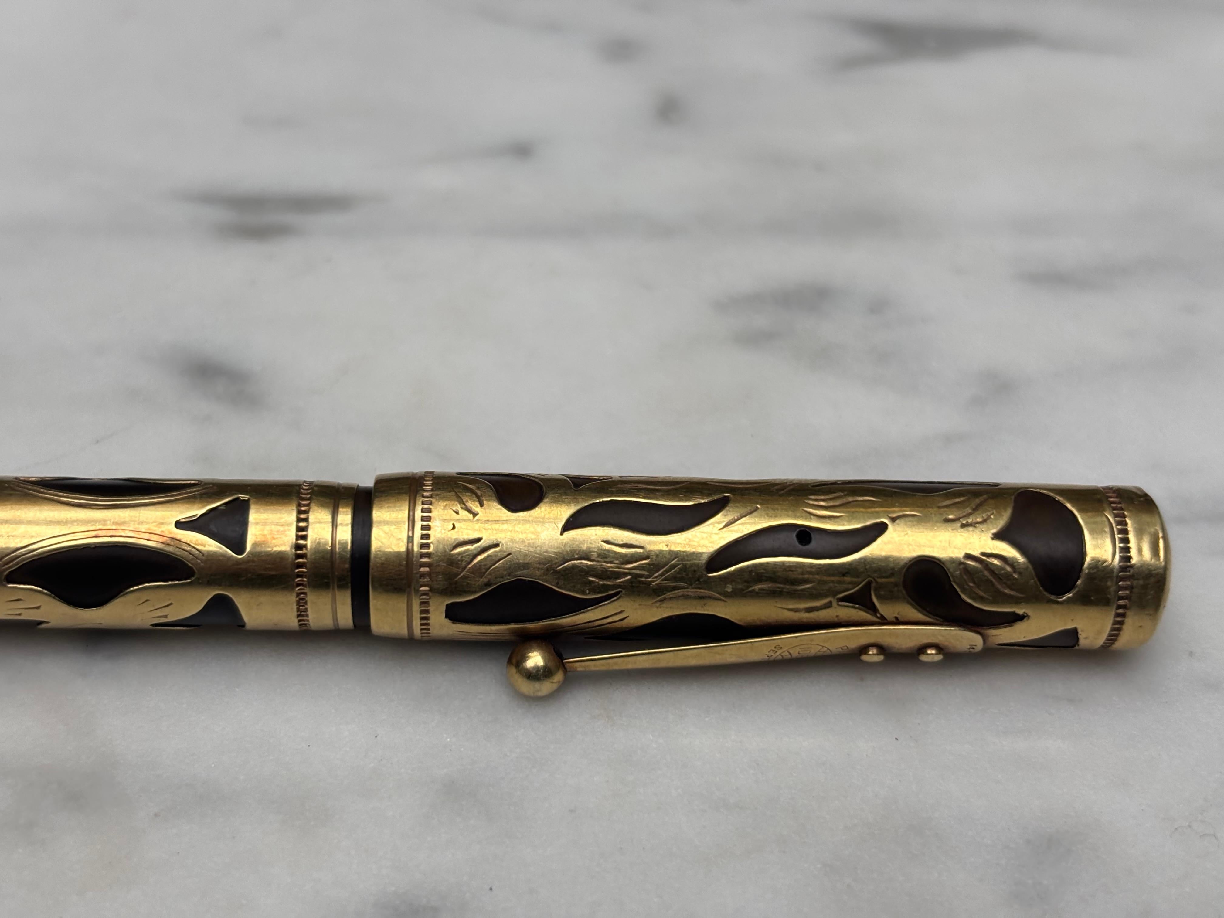 Penna stilografica Art Nouveau Waterman 'Ideal' in oro 14 carati, 1910 circa in vendita 2