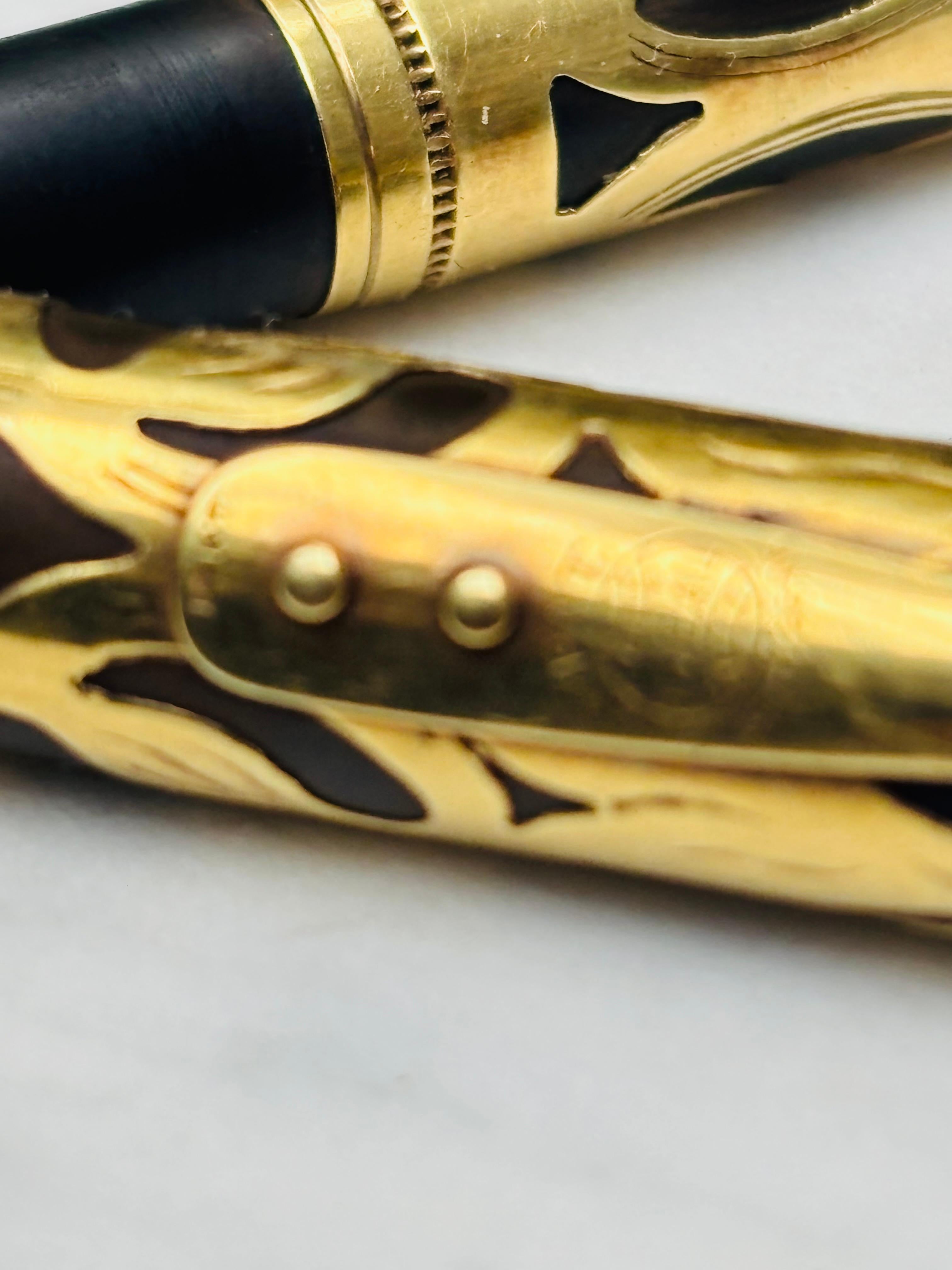Penna stilografica Art Nouveau Waterman 'Ideal' in oro 14 carati, 1910 circa in vendita 4