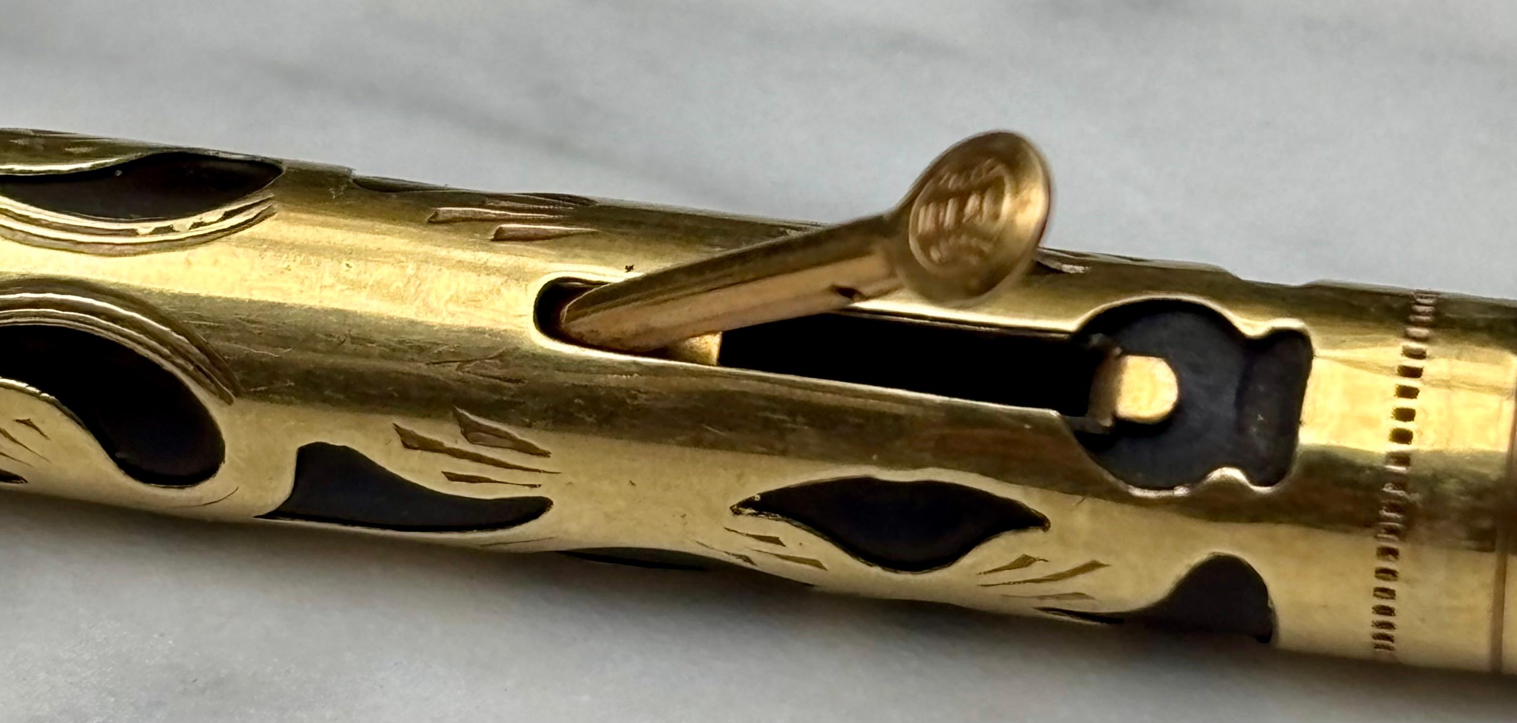 Penna stilografica Art Nouveau Waterman 'Ideal' in oro 14 carati, 1910 circa In condizioni buone in vendita a Vancouver, British Columbia