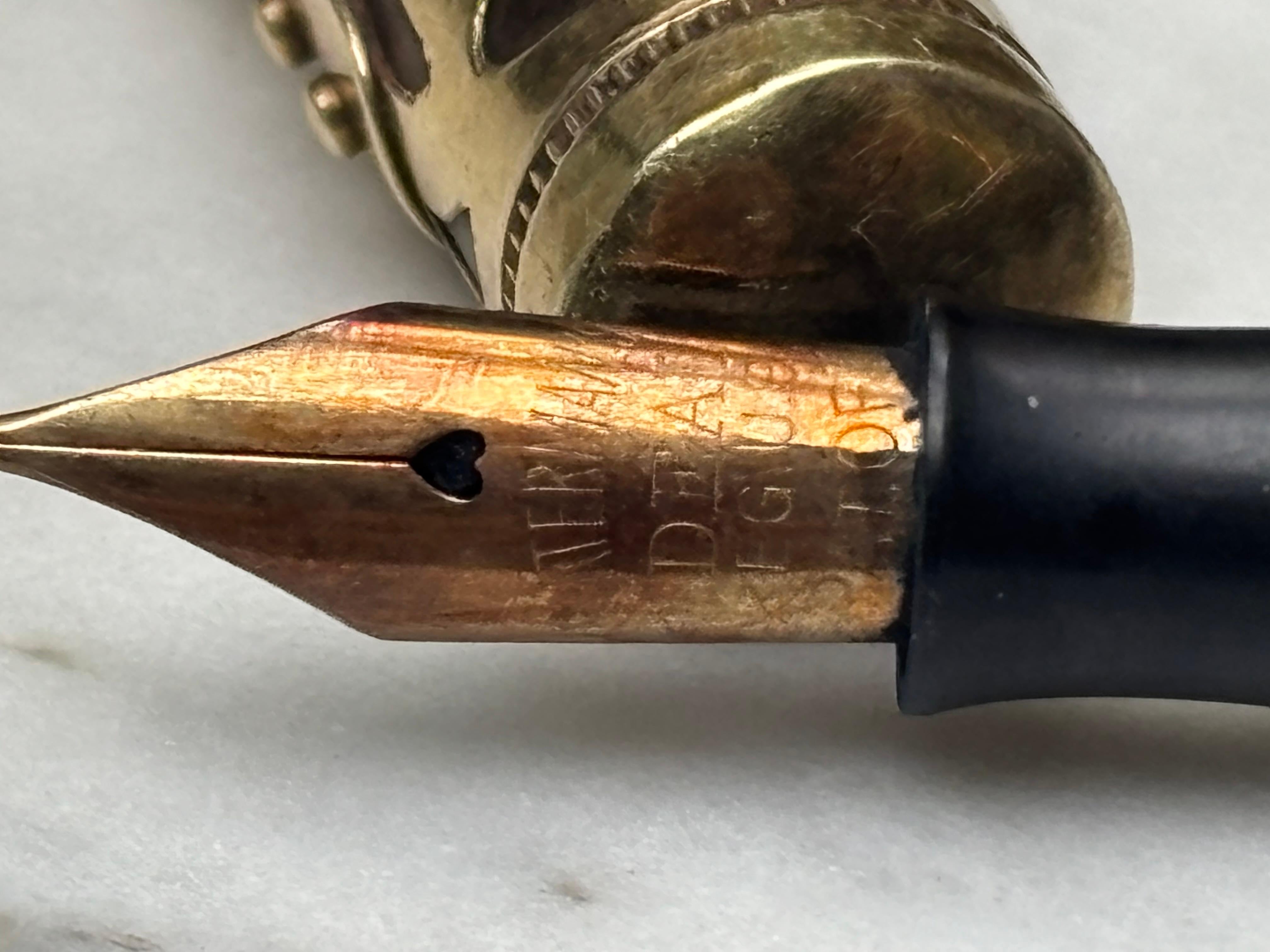 XX secolo Penna stilografica Art Nouveau Waterman 'Ideal' in oro 14 carati, 1910 circa in vendita