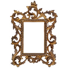 Art Nouveau Whimsical Handcrafted Golden Wrought Iron Picture Frame