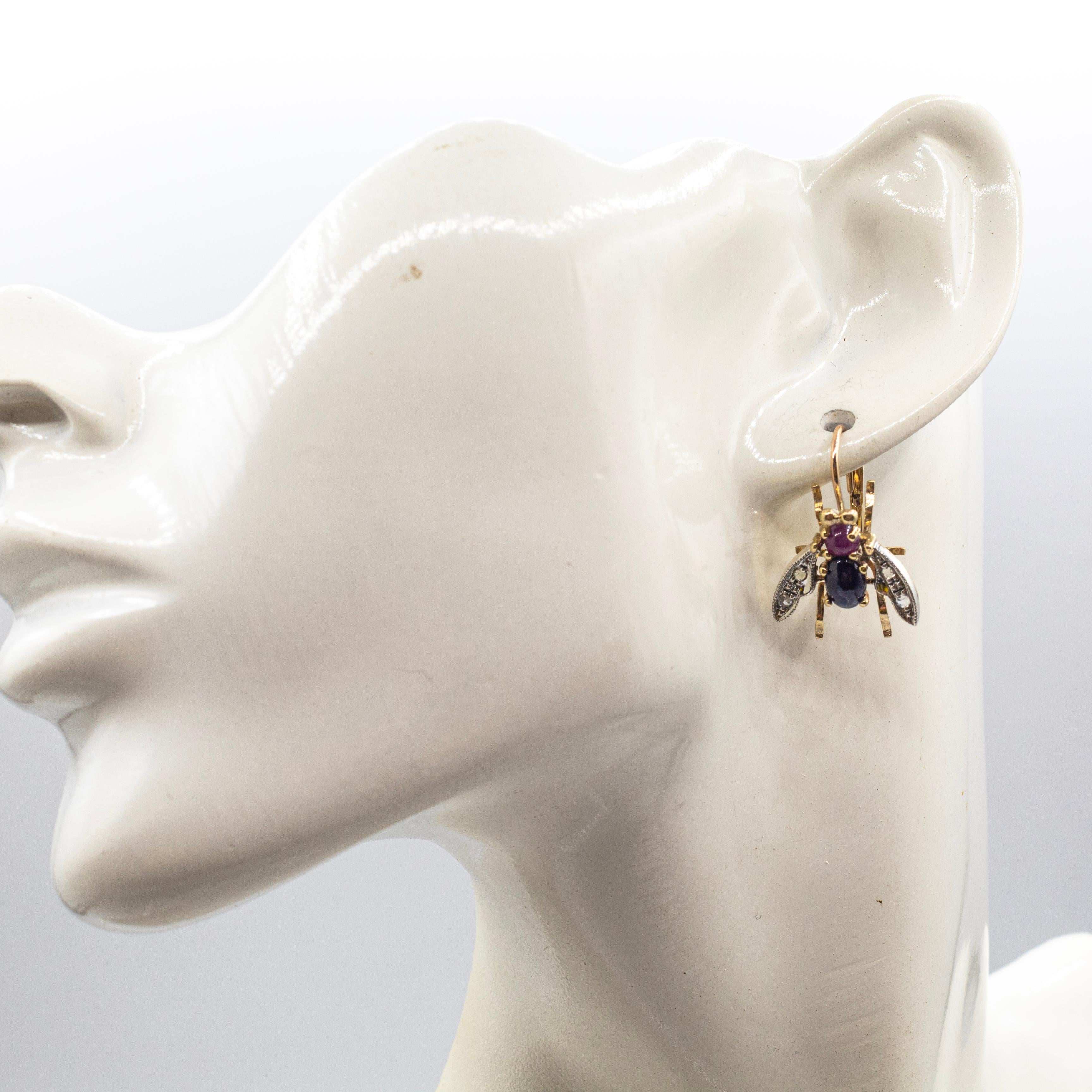 Art Nouveau White Diamond Blue Sapphire Ruby Yellow Gold 