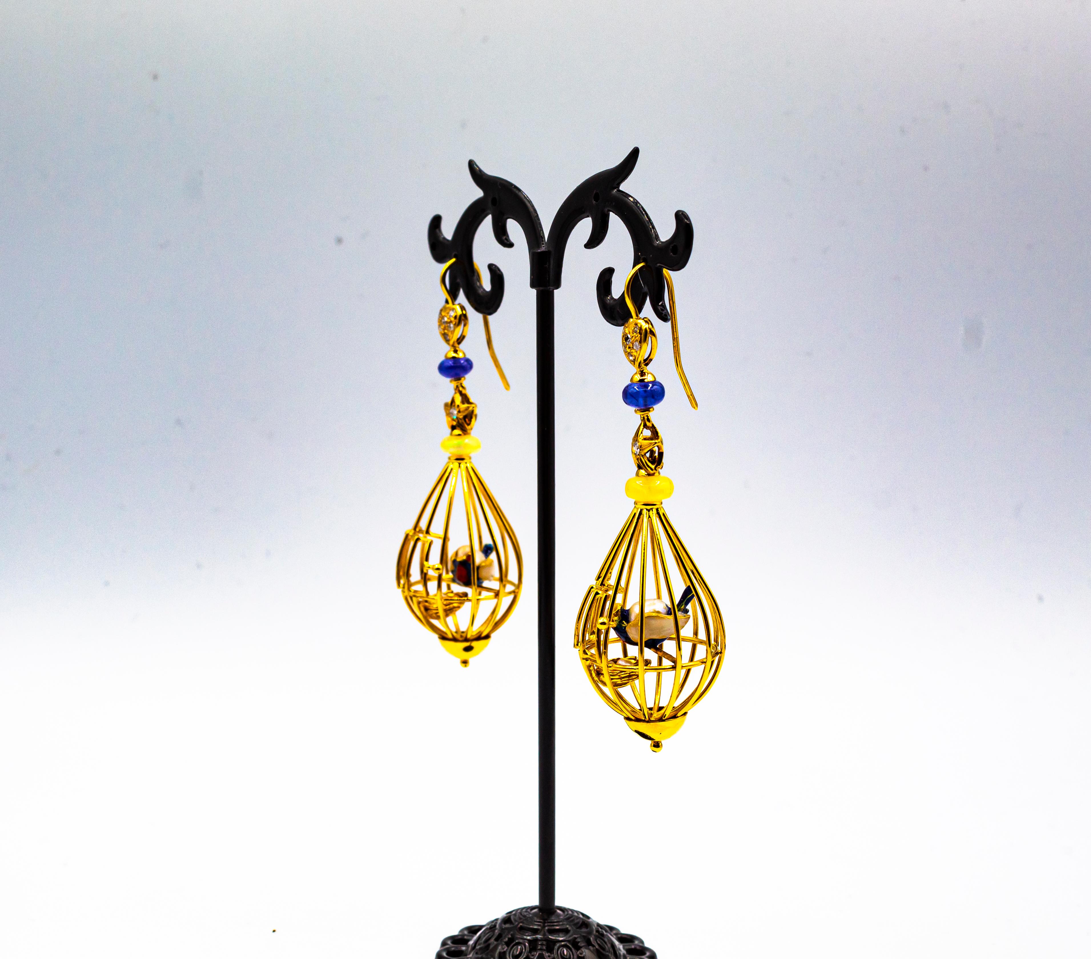 bird cage earrings gold