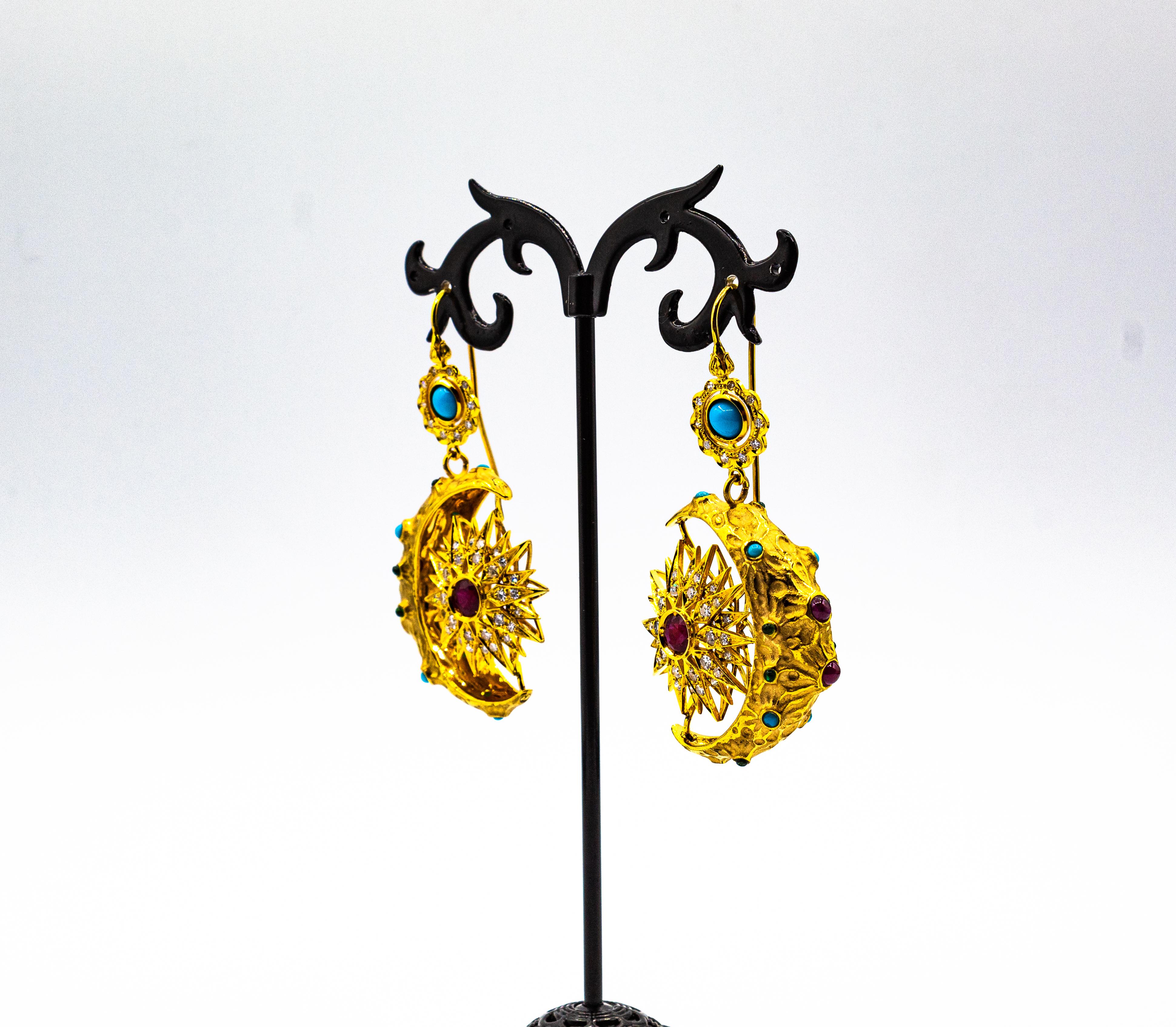 Art Deco Art Nouveau White Diamond Ruby Emerald Turquoise Yellow Gold 