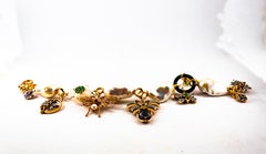 Art Nouveau White Diamond Ruby Sapphire Emerald Tourmaline Yellow Gold Bracelet