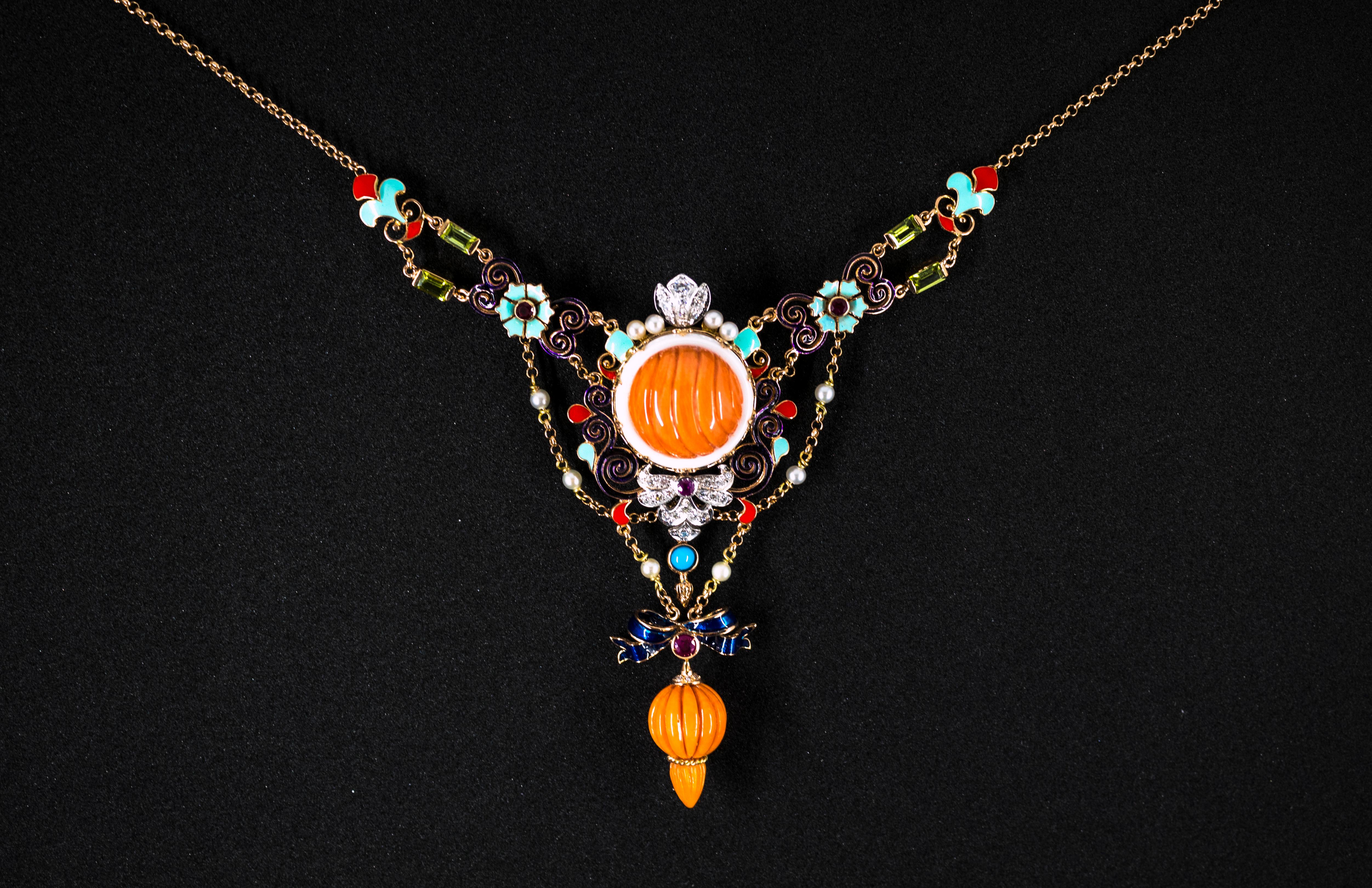 For any problems related to some materials contained in the items that do not allow shipping, please contact the seller with a private message to solve the problem.
We can ship every piece of our 1stdibs catalog worldwide.

This Necklace is made of