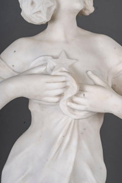 Art Nouveau white marble sculpture, circa 1900.