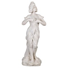 Art Nouveau white marble sculpture, circa 1900.