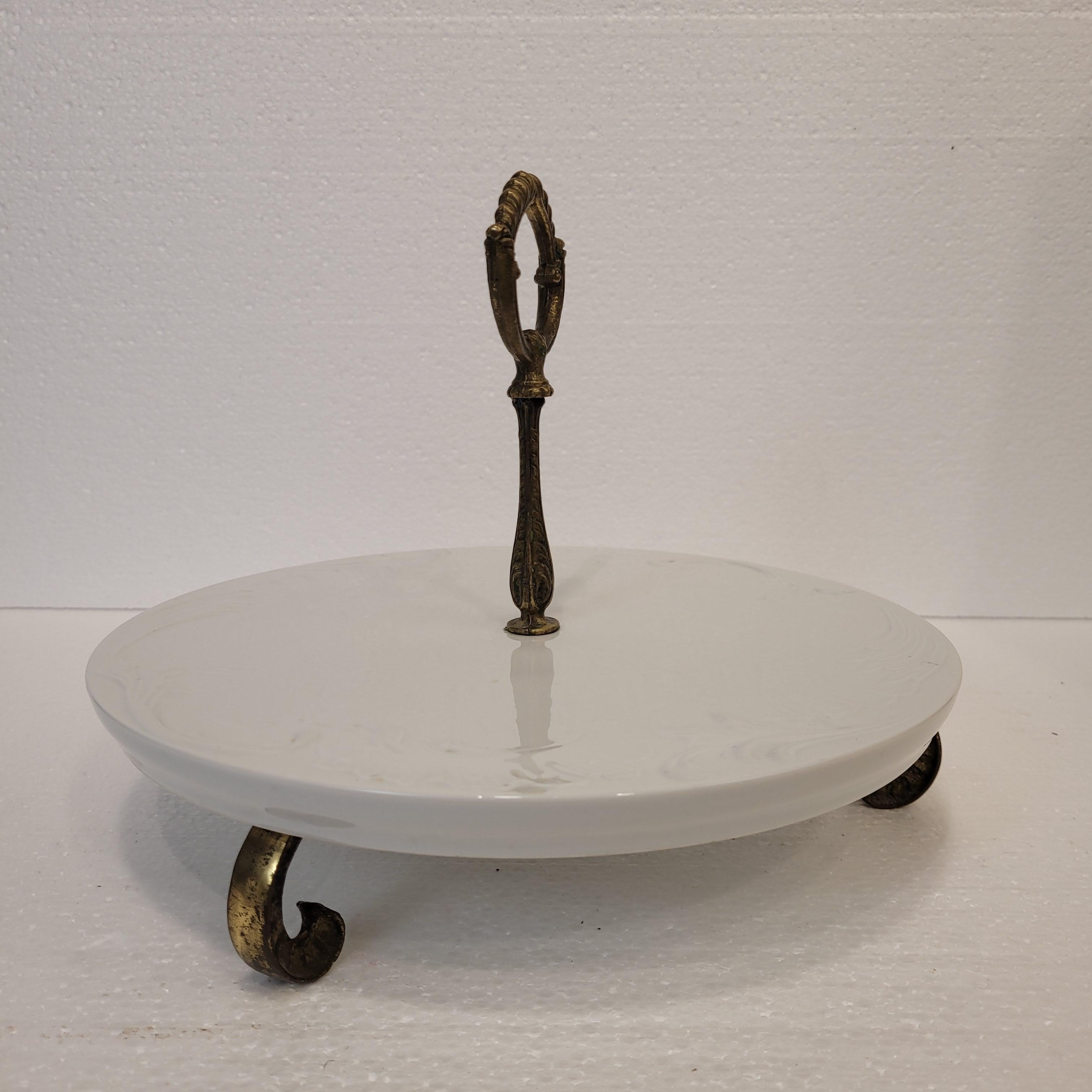 Tortenplatte aus weißem Porzellan im Jugendstil aus Limoges, Frankreich im Angebot 2