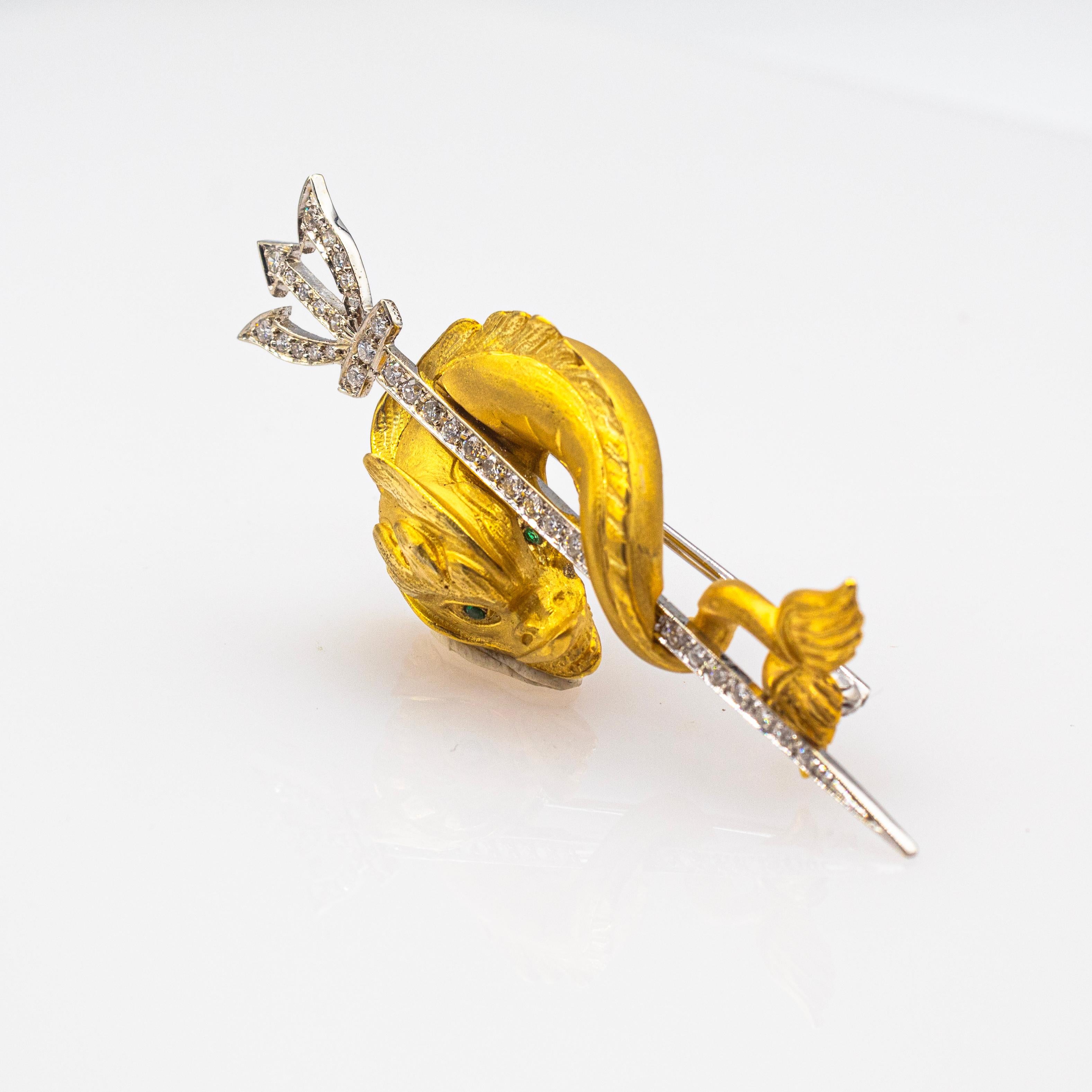 Art Nouveau White Round Cut Diamond Yellow Gold 