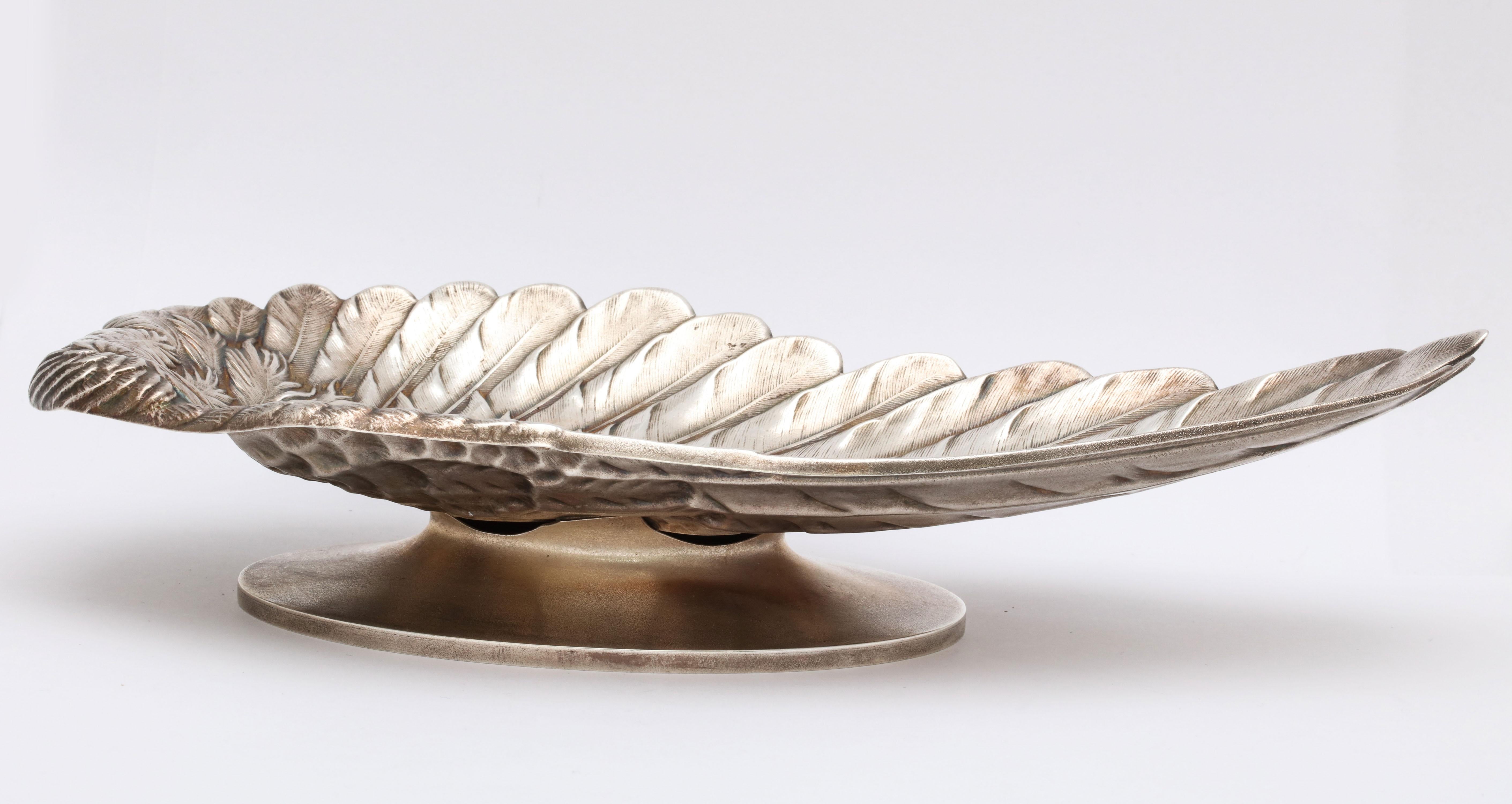 Art Nouveau Whiting Sterling Silver-Gilt Platter in the Form of a Bird's Wing 7