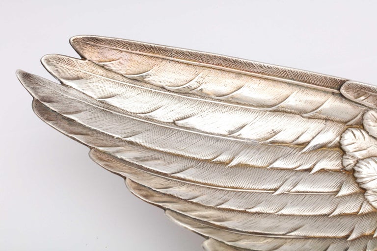 Art Nouveau Whiting Sterling Silver-Gilt Platter in the Form of a Bird's Wing For Sale 1