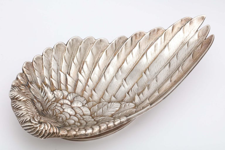 Art Nouveau Whiting Sterling Silver-Gilt Platter in the Form of a Bird's Wing For Sale 3