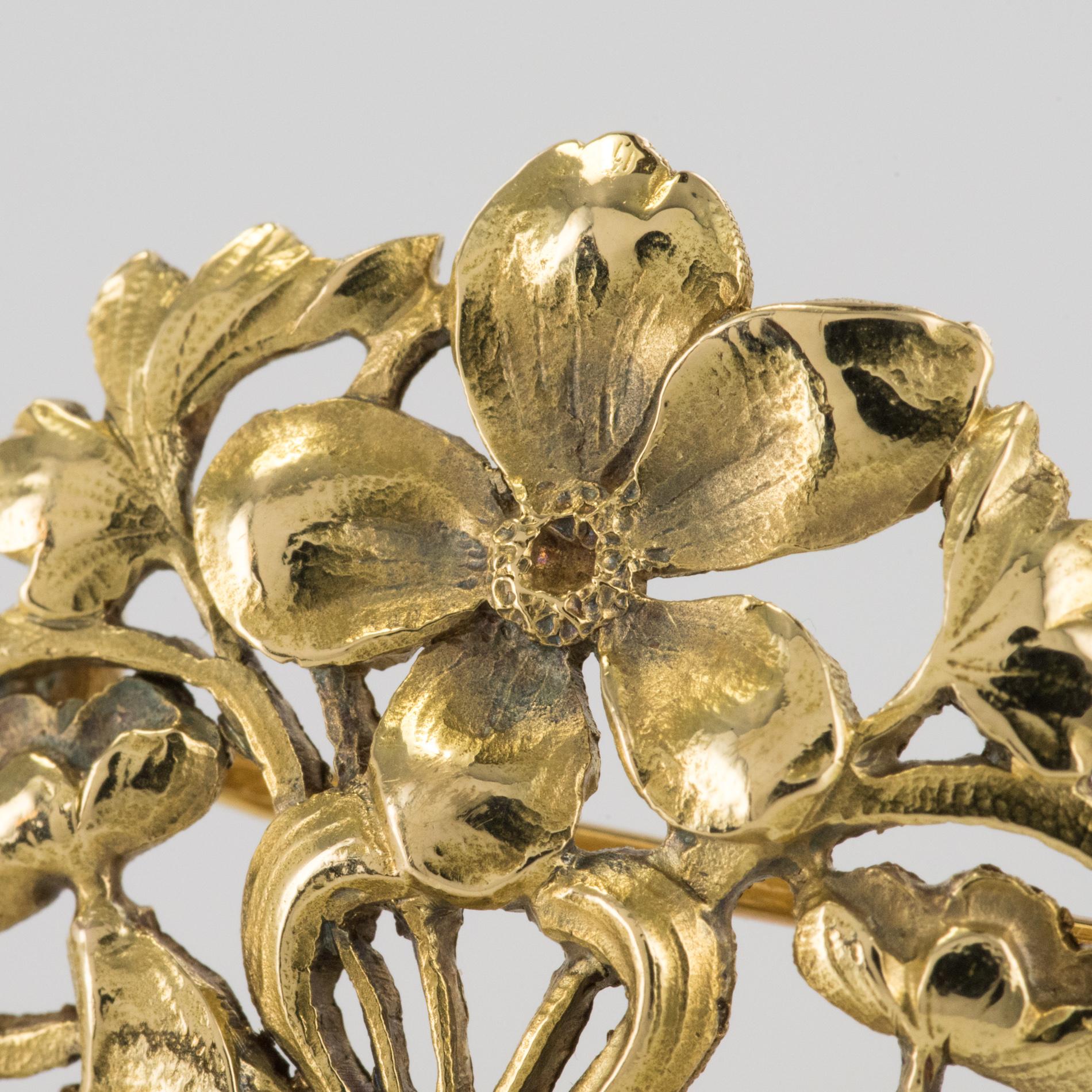 Art Nouveau Wiese Spirit 18 Karat Gelbgold Antike Brosche im Angebot 6