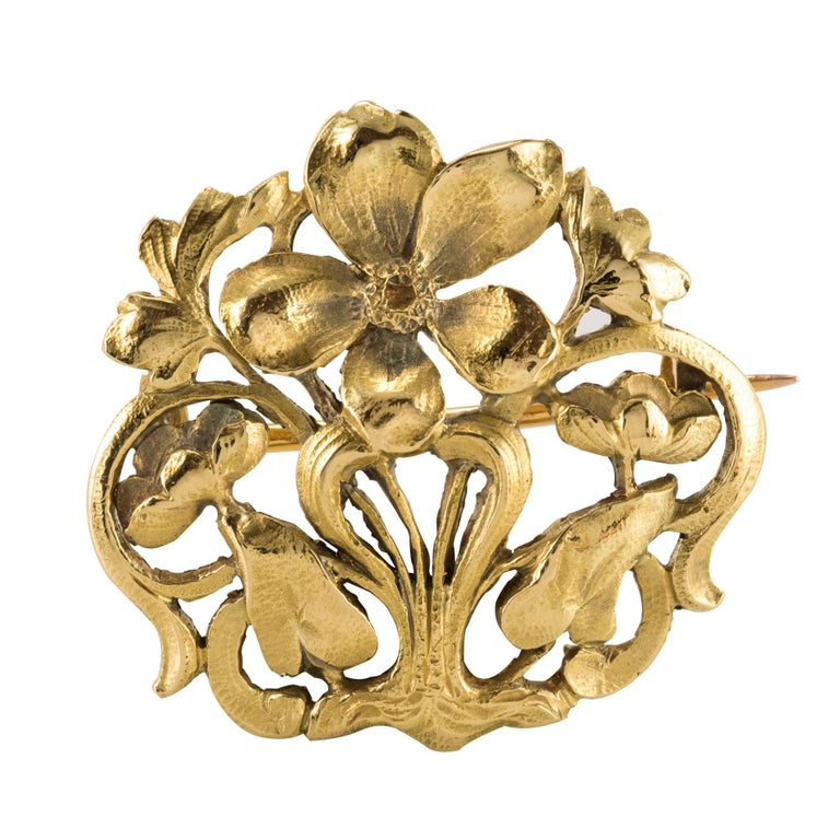 Broche ancienne Broche florale - Bijoux de la Sécession, Art