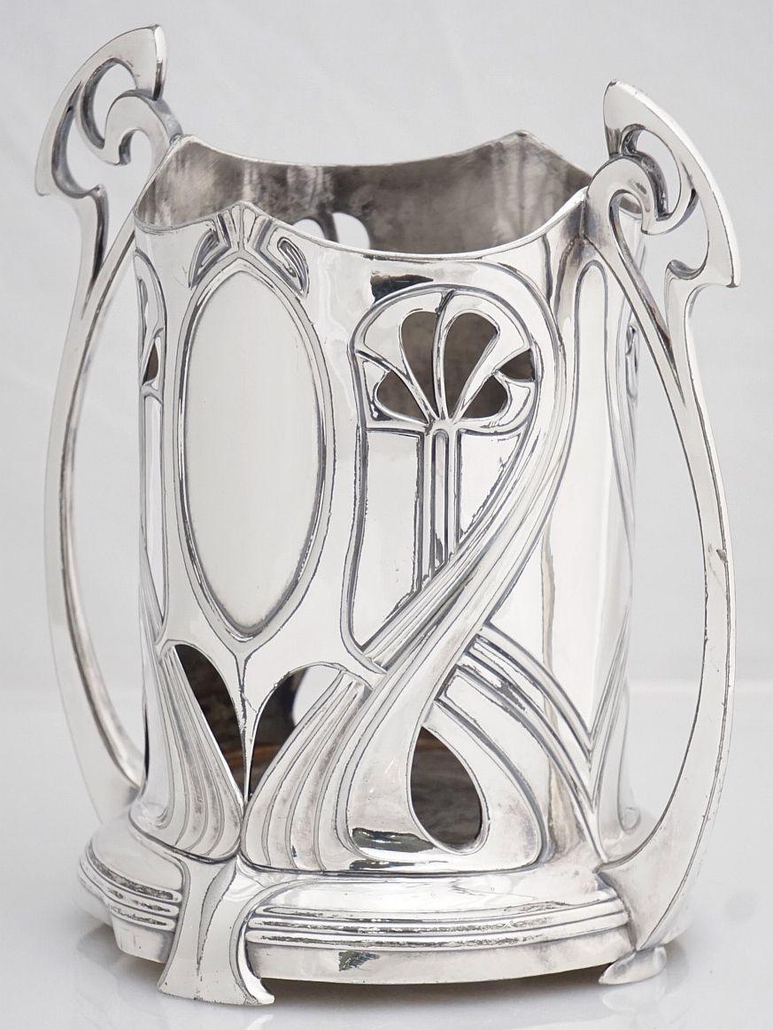 Art Nouveau Wine Bottle Holder by WMF In Good Condition For Sale In Austin, TX