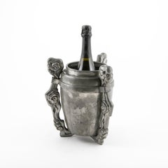 Art Nouveau Wine Cooler in Pewter by Ballin & Hertz