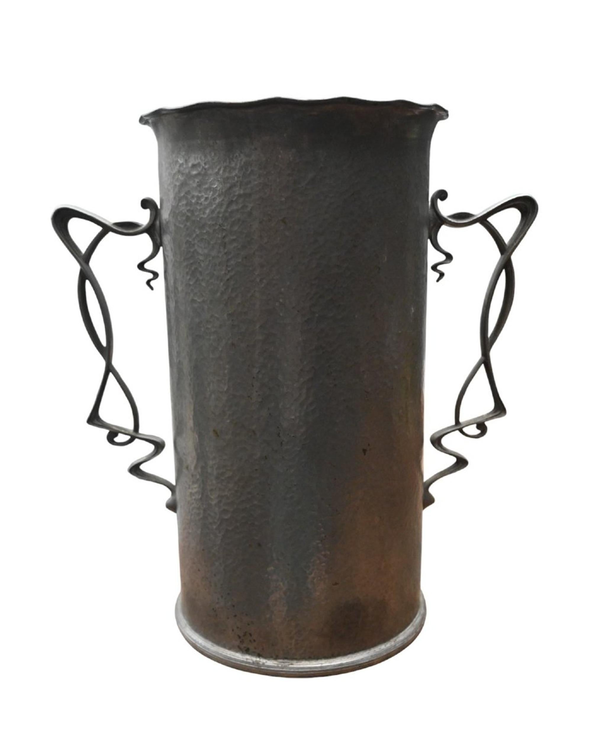 French Art Nouveau Wine Cooler – Tinned Brass, Circa 1900–1915 For Sale