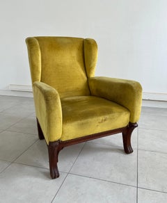 Art Nouveau wingback armchair, France circa 1900