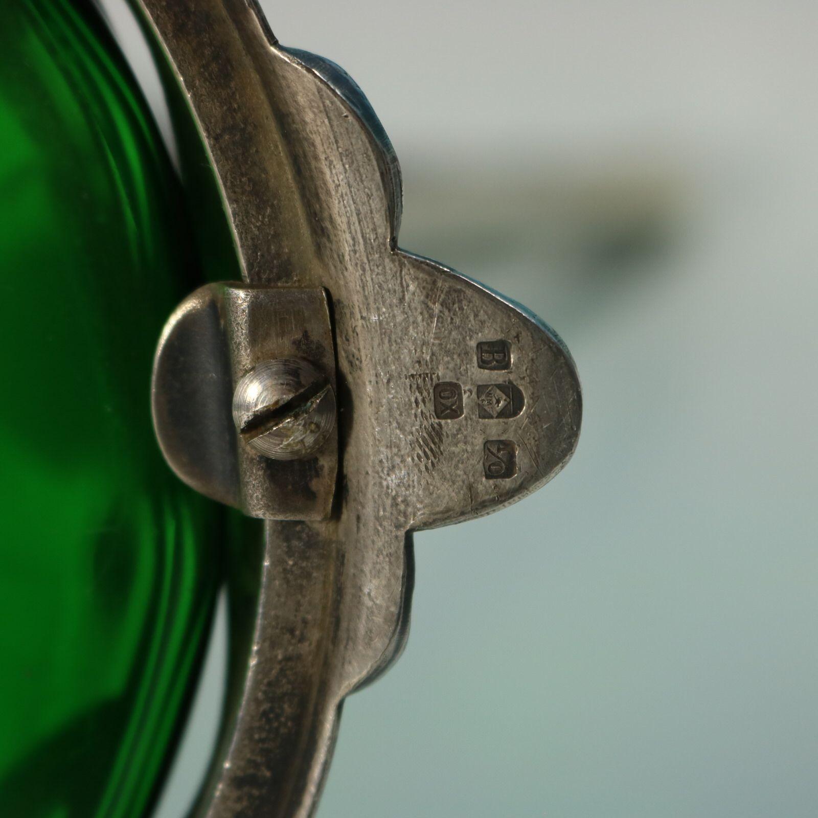 Jugendstil WMF Claret Krug und Stopper mit grünem Glaseinsatz im Angebot 7