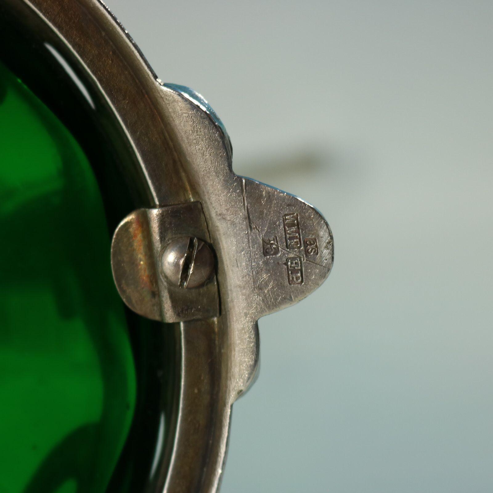 Art Nouveau WMF Claret Jug and Stopper with Green Glass Liner im Angebot 8