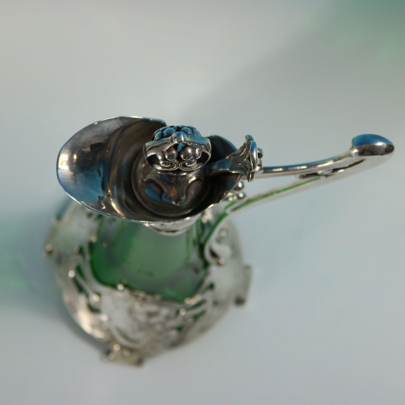 Art Nouveau WMF Claret Jug with Green Glass Liner For Sale 5