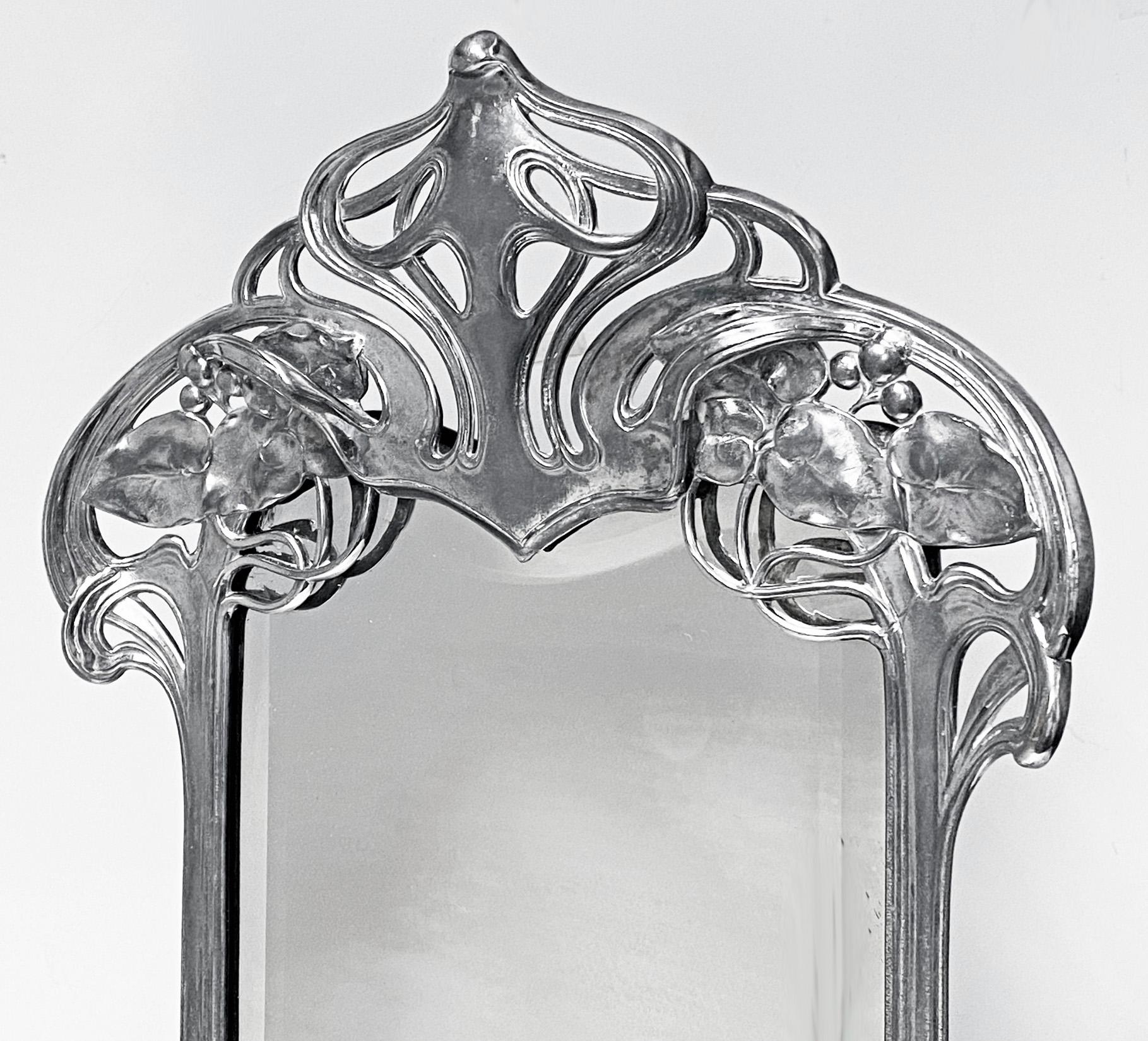 Early 20th Century Art Nouveau WMF Maiden Mirror, circa 1906, Germany For Sale