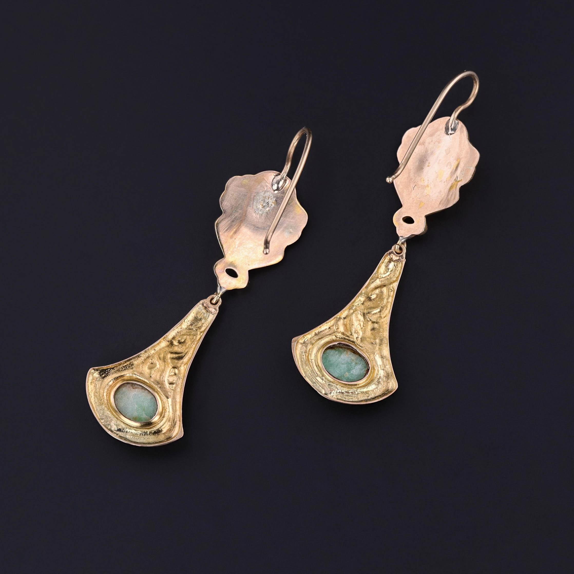 Art Nouveau Women Earrings of 14k Gold In Good Condition For Sale In Lewisburg, PA