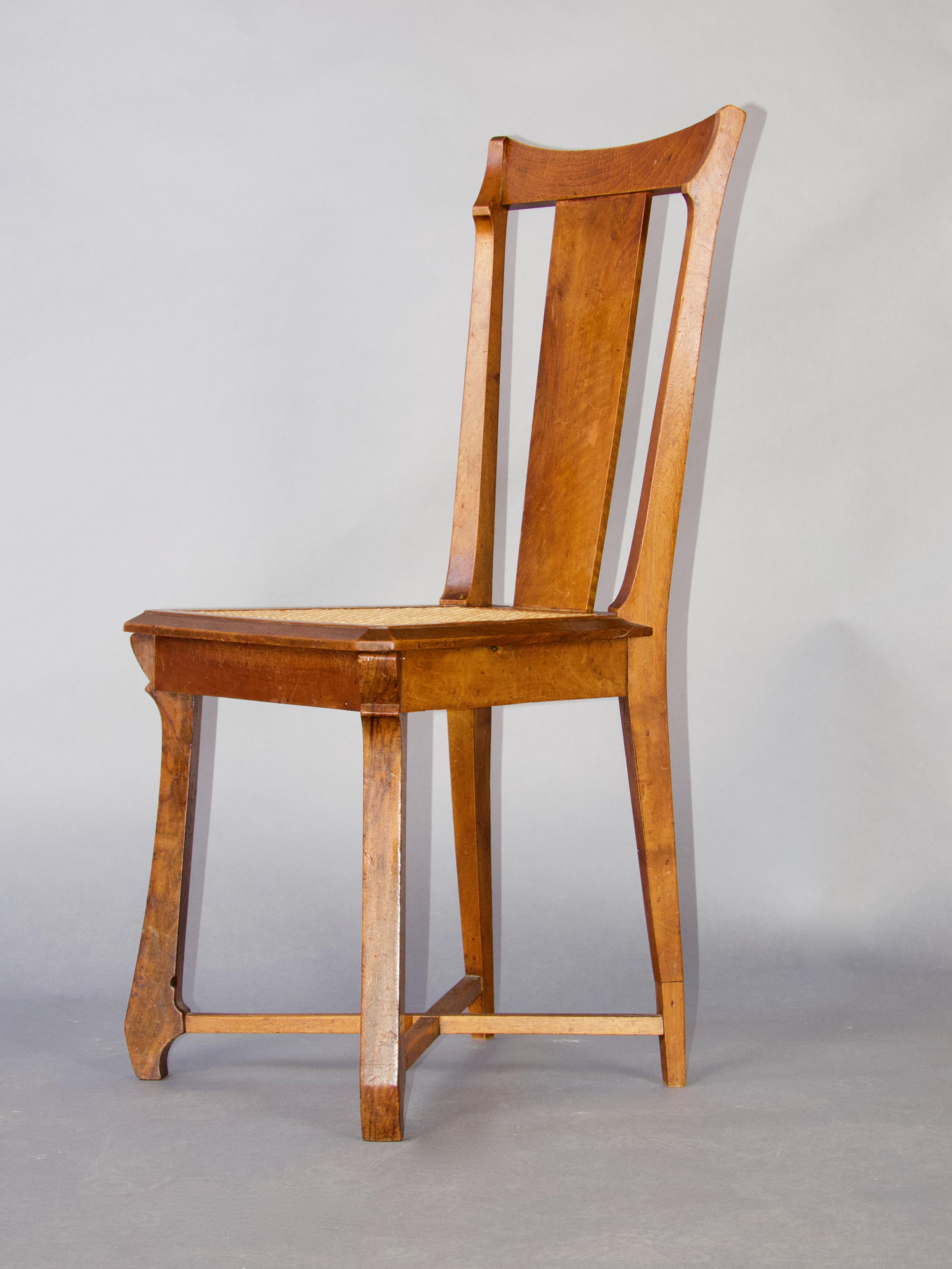 Sedia in legno e rattan in stile Art Nouveau In condizioni buone in vendita a grand Lancy, CH