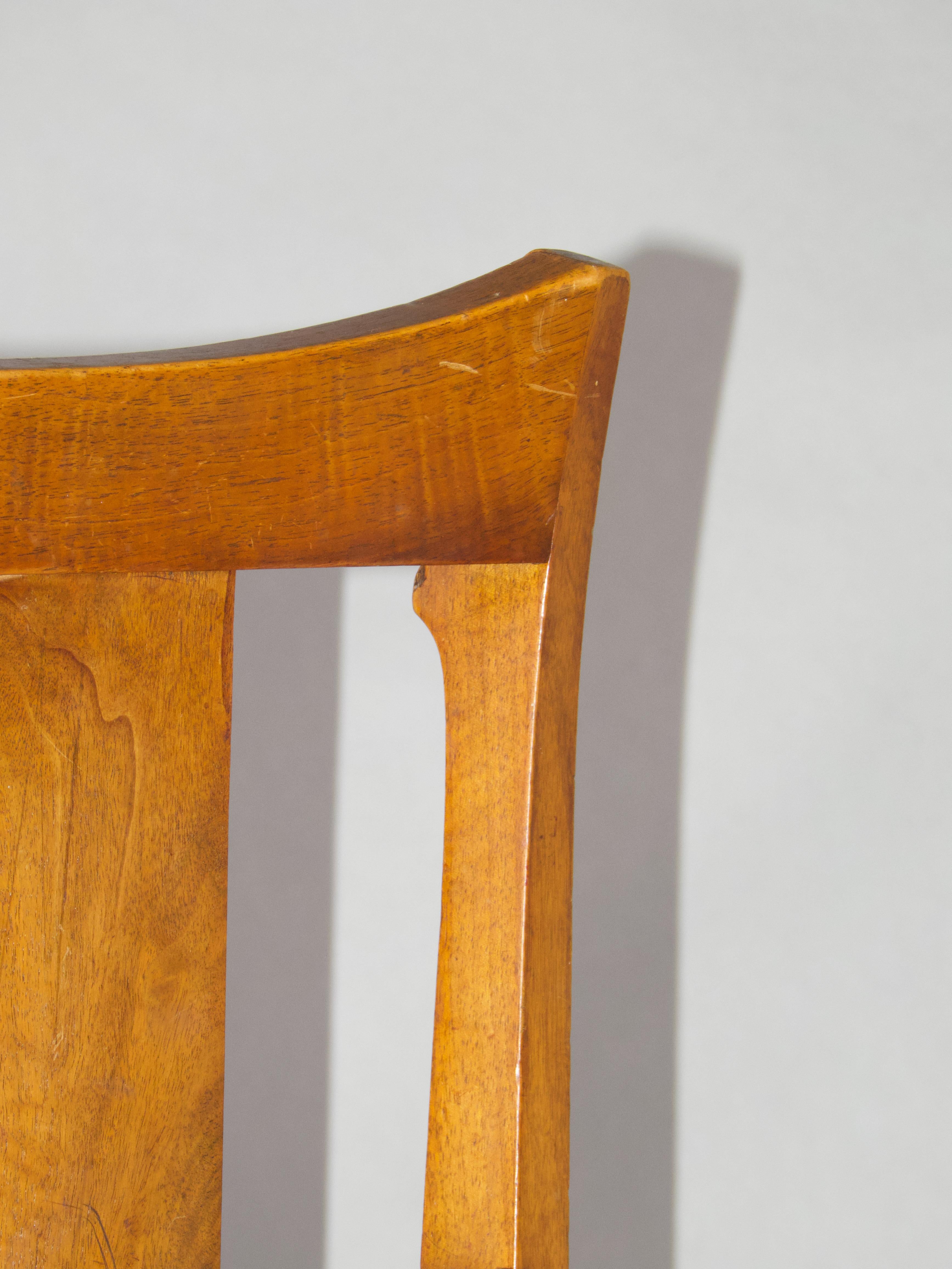 Inizio XX secolo Sedia in legno e rattan in stile Art Nouveau in vendita