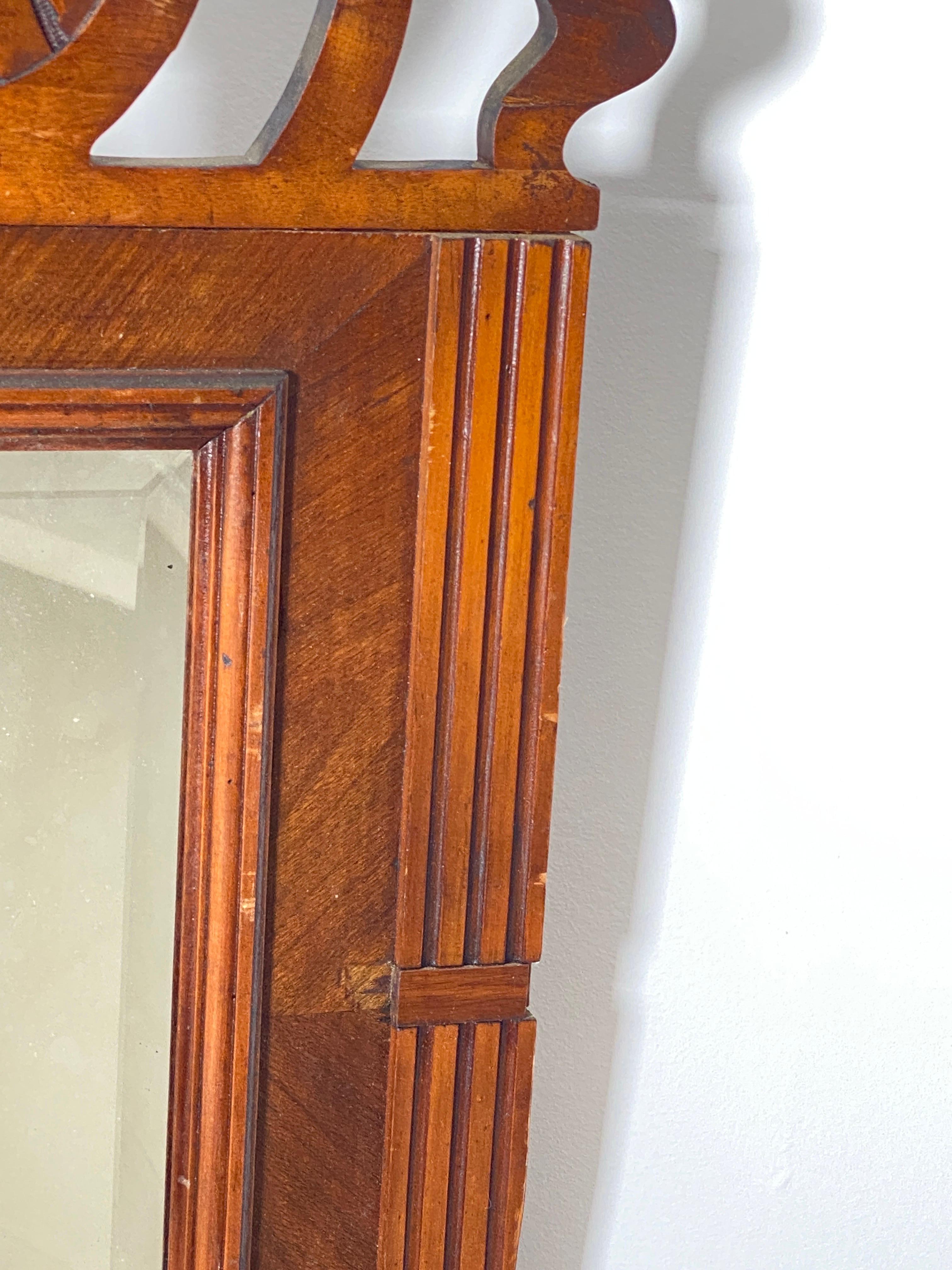 Art Nouveau Wood Wall Mirror with Facet Cut, Austria, circa 1900 For Sale 11