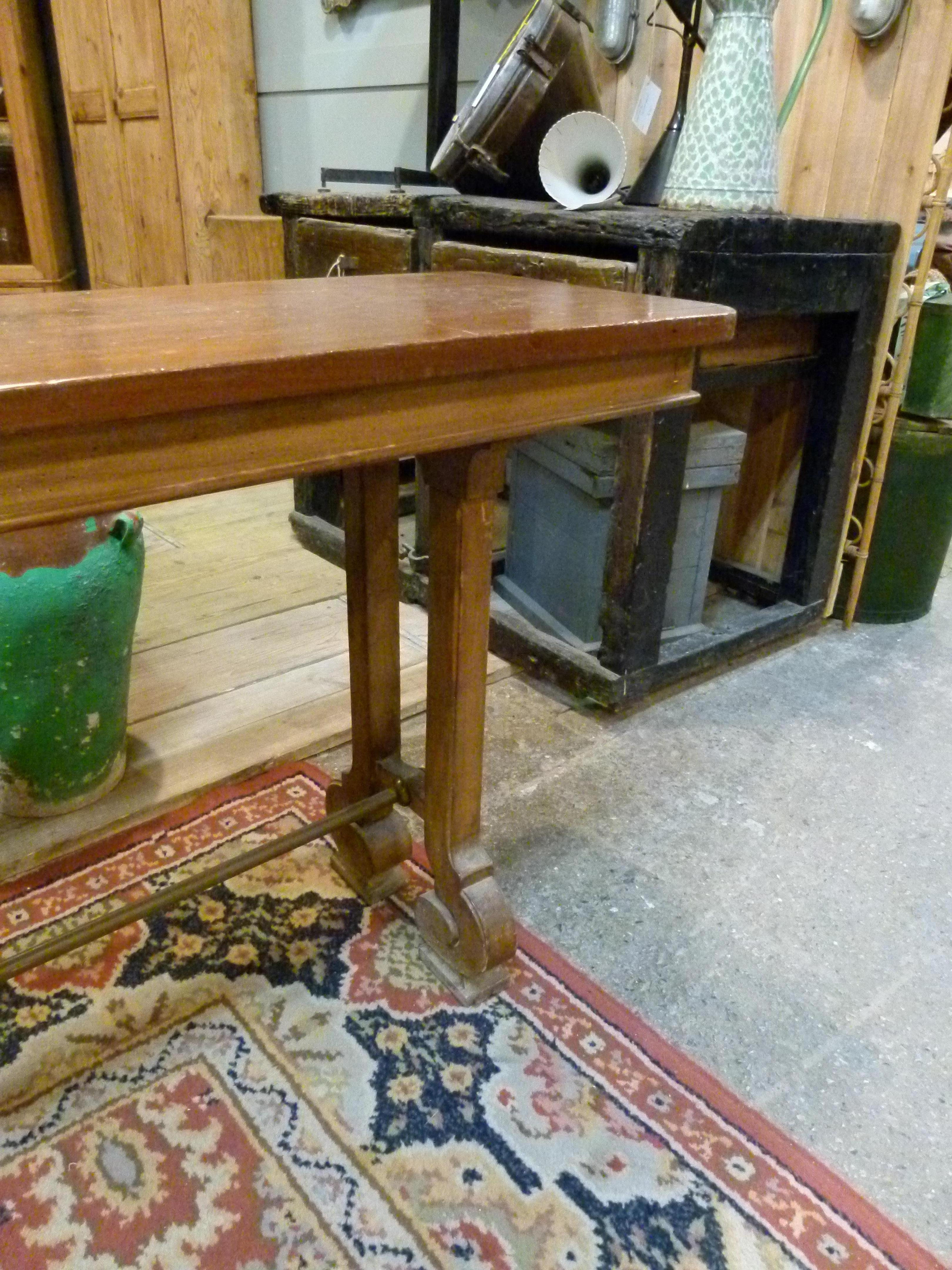 Spanish Art Nouveau Style Wooden Industrial Table
