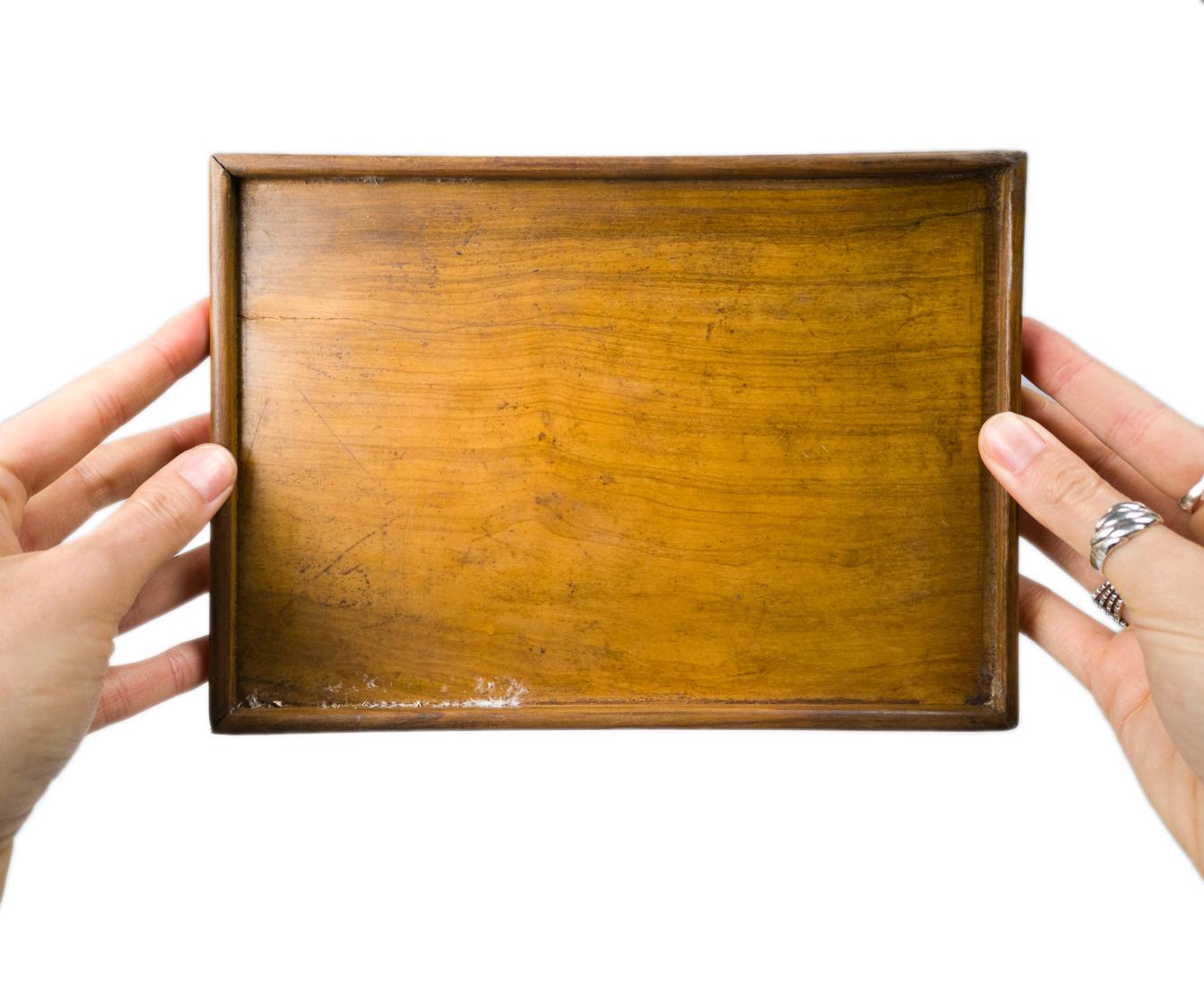 Bandeja de madera Art Nouveau con incrustaciones, Siglo XX Incrustación en venta