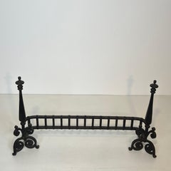 Art Nouveau Wrought Iron Andirons Bar