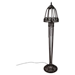 Art Nouveau wrought iron floor lamp, 1920