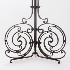 Art Nouveau Wrought iron tripod floor candlestick - Torchère