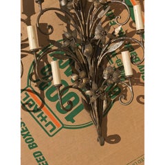 Art Nouveau Wrought Iron Wall Sconces - a Pair