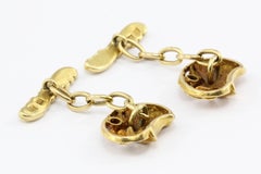 Art Nouveau Yellow Gold and Diamond Bird Cufflinks