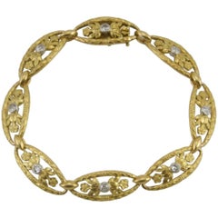 Antique Art Nouveau Yellow Gold and Diamond Bracelet from Paris