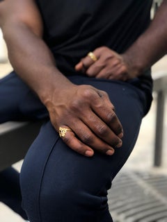 Art Nouveau Yellow Gold Diamond Flowery Engagement Ring, Unisex, 1900s