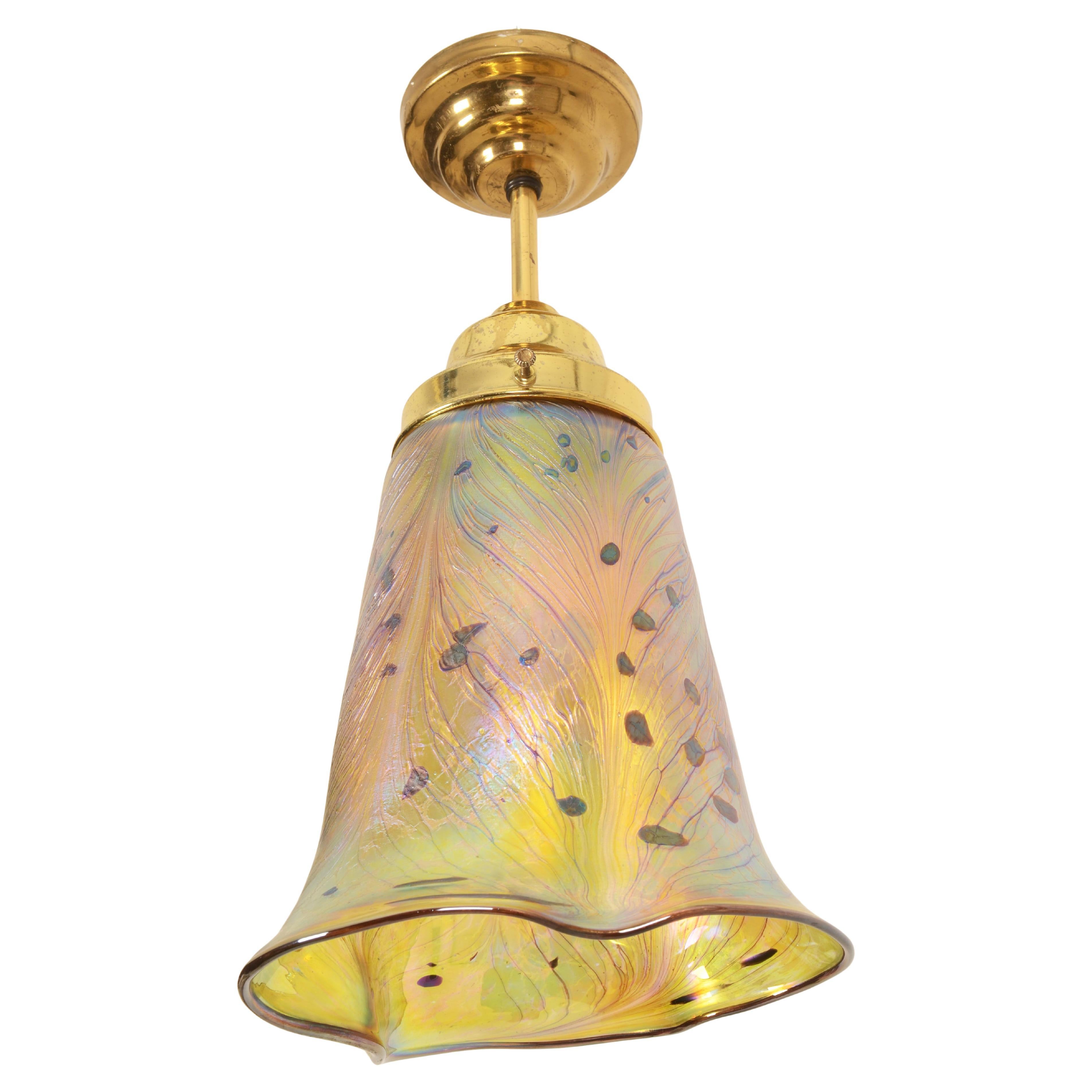 Art Nouveau Yellow/Gold Pendant Lamp